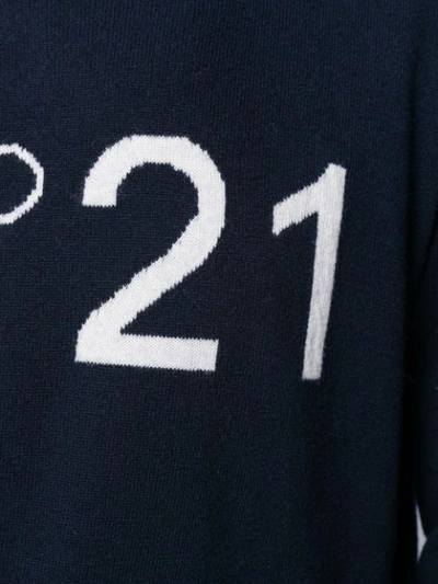 Shop N°21 Logo Intarsia Jumper In Blue