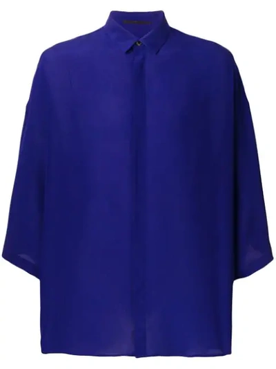 Shop Haider Ackermann Draped Oversized Shirt In Blue