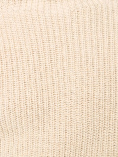 Shop Ma'ry'ya Ribbed Roll Neck Jumper In Neutrals