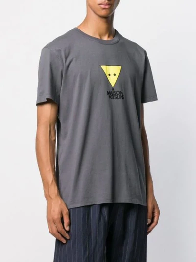 Shop Maison Kitsuné Triangle Fox T In Grey