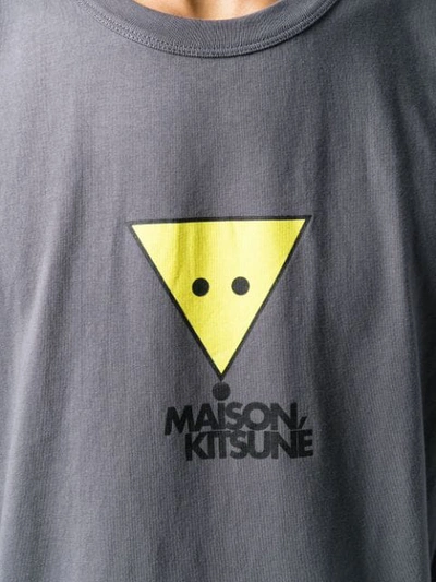 Shop Maison Kitsuné Triangle Fox T In Grey