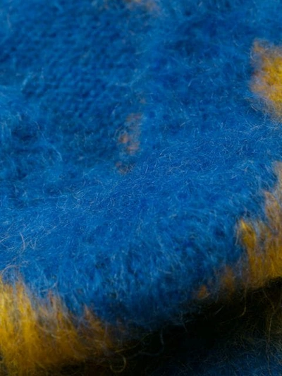 MARNI V领图案毛衣 - 蓝色