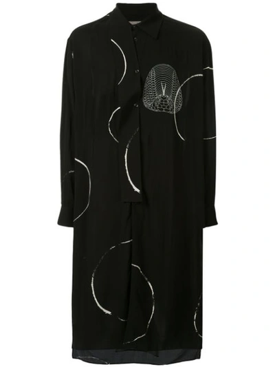 Shop Yohji Yamamoto Long Serpent Shirt In Black