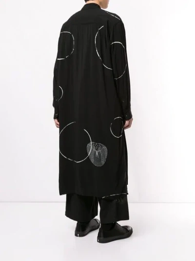 Shop Yohji Yamamoto Long Serpent Shirt In Black