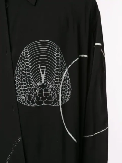 Shop Yohji Yamamoto Long Serpent Shirt In Black