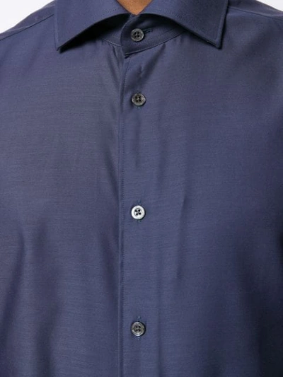 Shop Corneliani Plain Long-sleeved Shirt In Blue