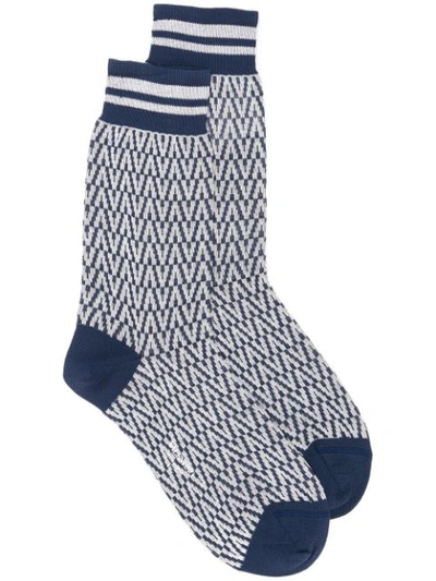 Shop Valentino V Socks In Blue