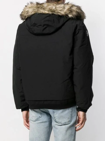 Shop Polo Ralph Lauren Fur-hood Feather Down Jacket In Black