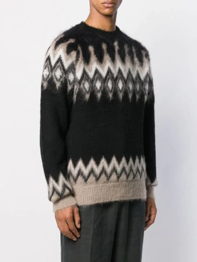 Shop Laneus Knitted Ribbed Jumper In Neutrals
