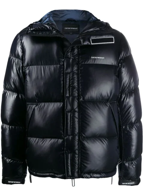 Emporio Armani Hooded Puffer Jacket In 