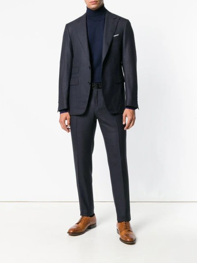 Shop Canali Tailored Two Piece Suit - Blue