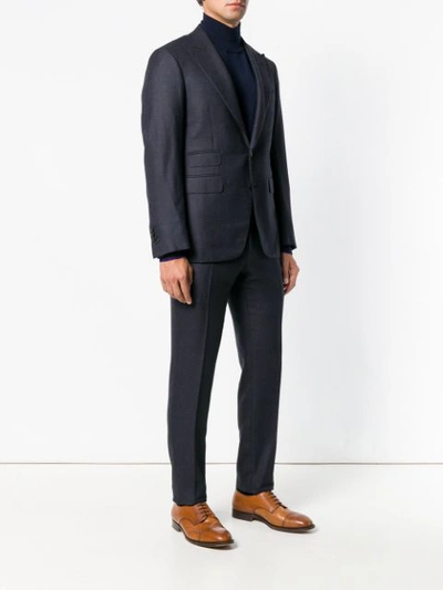 Shop Canali Tailored Two Piece Suit - Blue