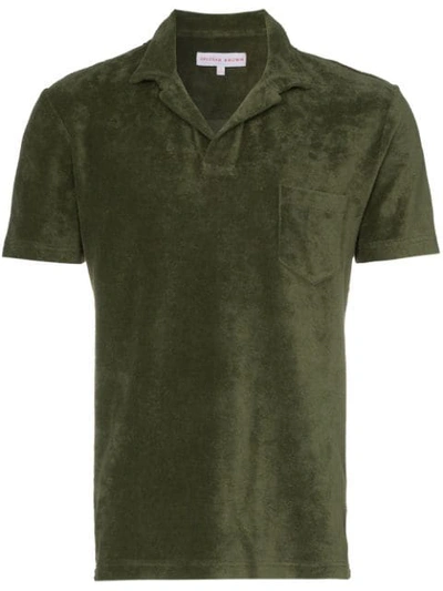 Shop Orlebar Brown Terry Towelling Shirt In Green