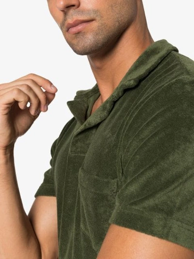 Shop Orlebar Brown Terry Towelling Shirt In Green
