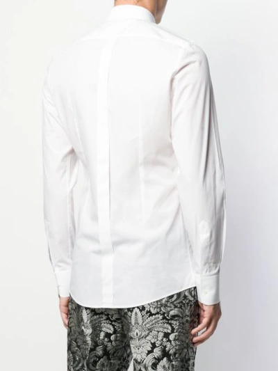 Shop Dolce & Gabbana Bib-front Cotton Shirt In White