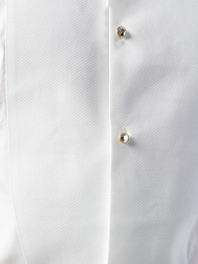 Shop Dolce & Gabbana Bib-front Cotton Shirt In White