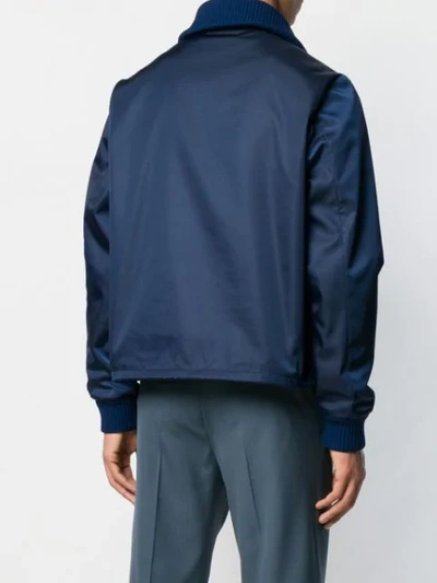Shop Prada Half Zipped Lightweight Sweatshirt In Blue