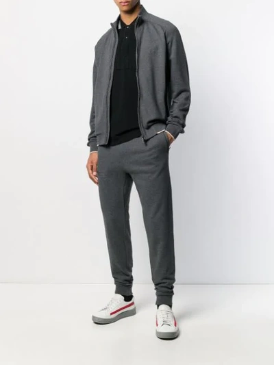 Shop Z Zegna Straight Leg Track Trousers In Grey