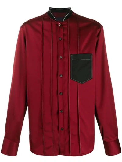 Shop Lanvin Bomber-style Collar Shirt In Red