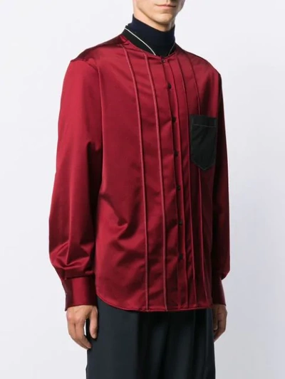 Shop Lanvin Bomber-style Collar Shirt In Red
