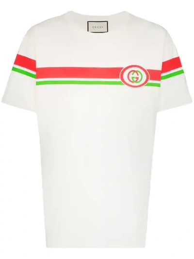 Shop Gucci Gg Band Print T-shirt In White