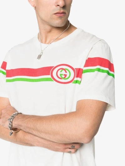 Shop Gucci Gg Band Print T-shirt In White