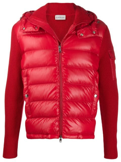 moncler ribbed sleeve padded jacket