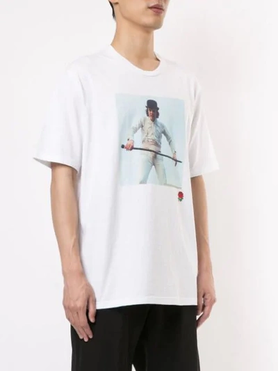 Shop Undercover Contrast Print T-shirt In White