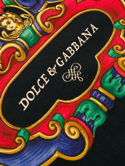 Shop Dolce & Gabbana Baroque Logo Print Hoodie In Hn27a Black