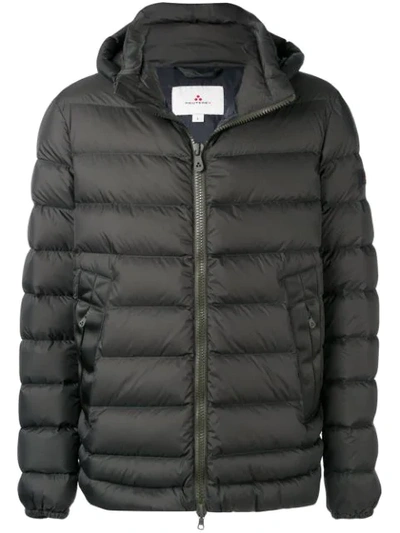 Shop Peuterey Hooded Padded Jacket In Green
