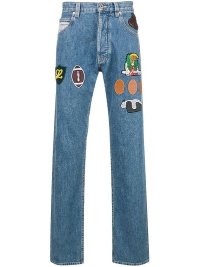 Shop Loewe Patches Jeans In Blue