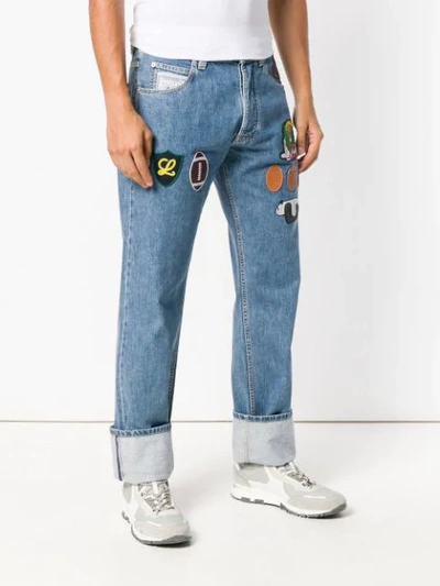 Shop Loewe Patches Jeans In Blue