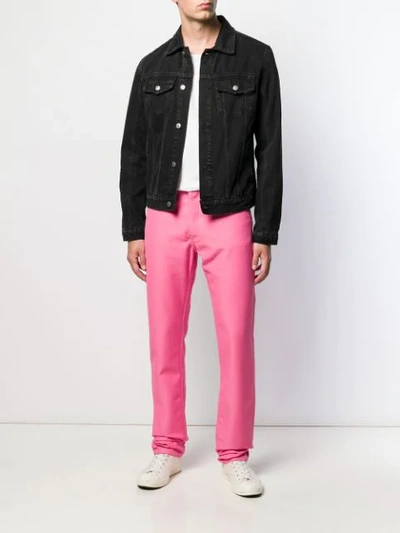 Shop Helmut Lang Masc Hi Straight Jeans In Pink