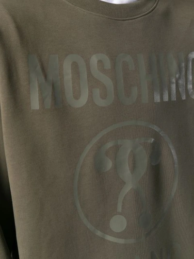 Shop Moschino Logo Patch Sweatshirt - Green