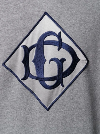 Shop Dolce & Gabbana Logo Patch Hoodie In Grey