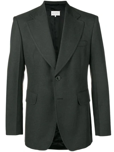 Shop Maison Margiela Wide Lapel Blazer - Grey