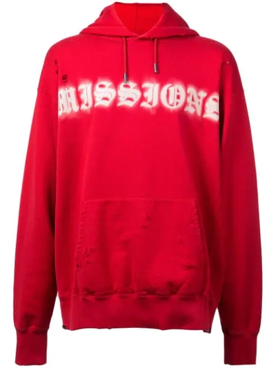 Shop Mastermind Japan Graphic Print Hooded Sweatshirt In Red