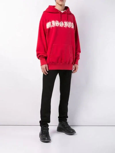 Shop Mastermind Japan Graphic Print Hooded Sweatshirt In Red