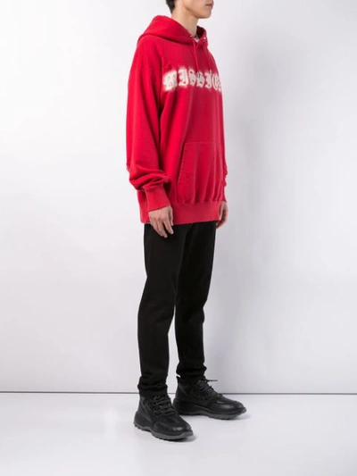 Shop Mastermind Japan Graphic Print Hooded Sweatshirt In Red