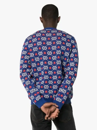 Shop Gucci Gg Star Logo Sweater In Blue