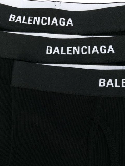 Shop Balenciaga Ribbed Logo Boxers Set In Black