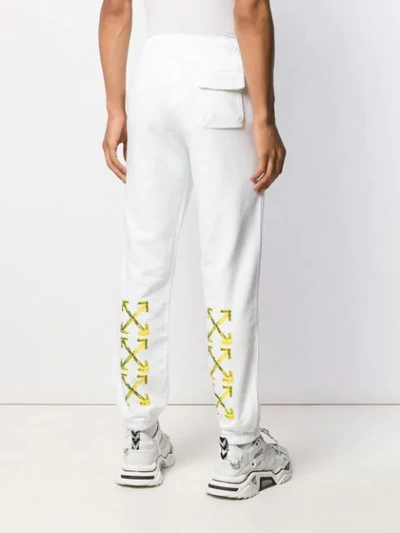Shop Off-white Logo Print Sweatpants In White