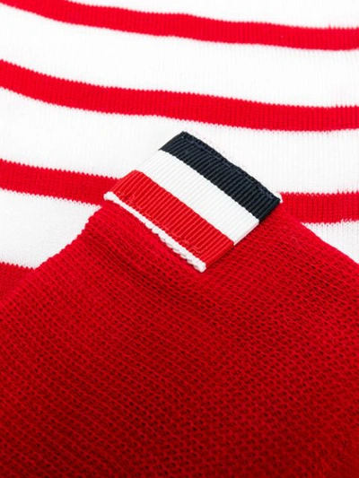 Shop Thom Browne 4-bar Stripe Lightweight Mid-calf Socks In Red