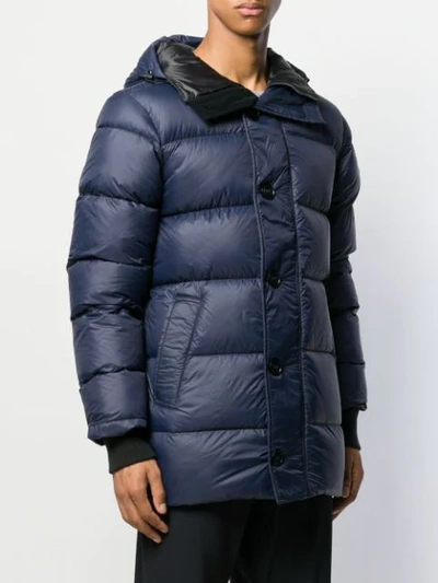 Shop Canada Goose Padded Hooded Coat In Blue