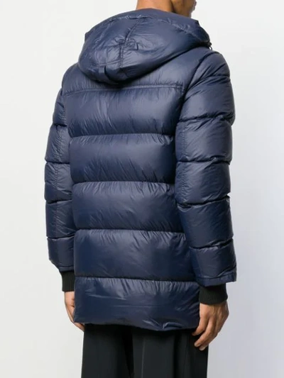 Shop Canada Goose Padded Hooded Coat In Blue