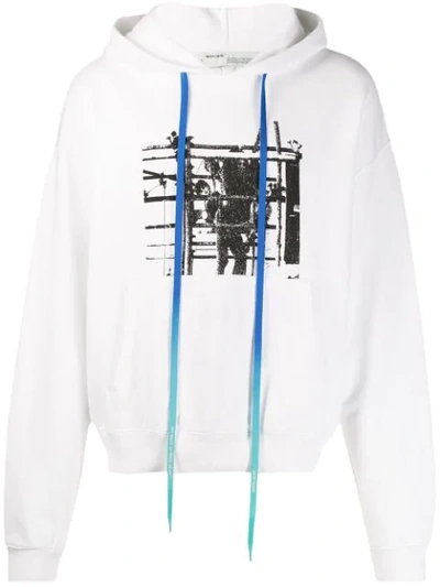 Shop Off-white Graphic Print Hoodie In White