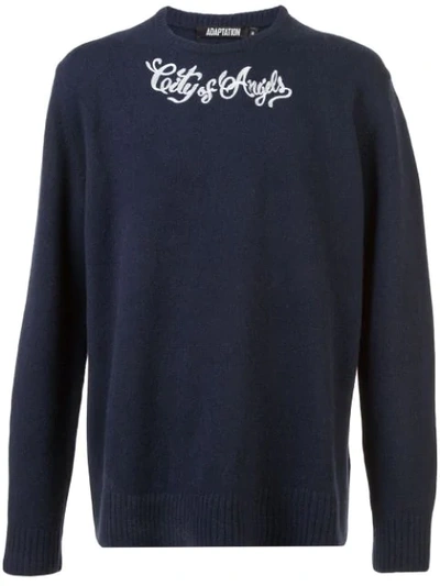 Shop Adaptation Cashmere Crew Neck Sweater - Blue
