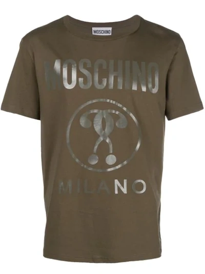 Shop Moschino Foiled Logo T-shirt - Green