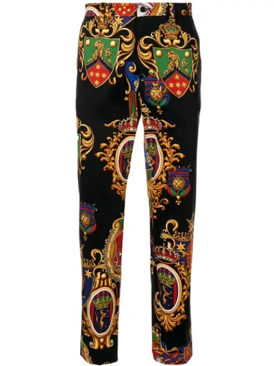 Shop Dolce & Gabbana Printed Trousers In Black