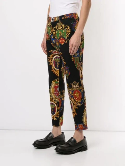 Shop Dolce & Gabbana Printed Trousers In Black